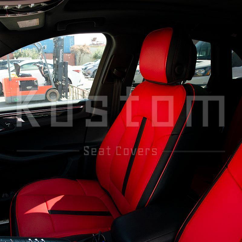 2014-Up Porsche Macan Two-tone Leather Seat Covers - Kustom Cover