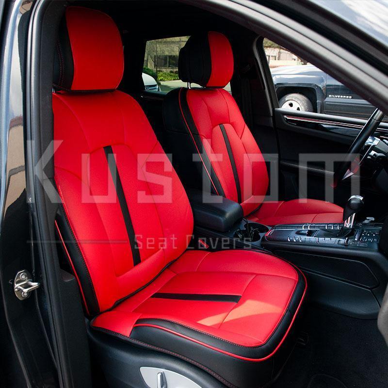 2014-Up Porsche Macan Two-tone Leather Seat Covers - Kustom Cover