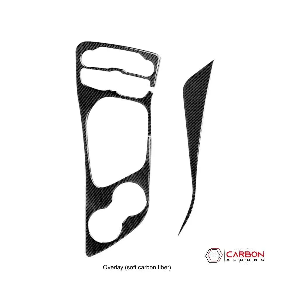 Real carbon fiber center console cover for 2015-2023 Dodge Challenger - carbonaddons Carbon Fiber Parts, Accessories, Upgrades, Mods