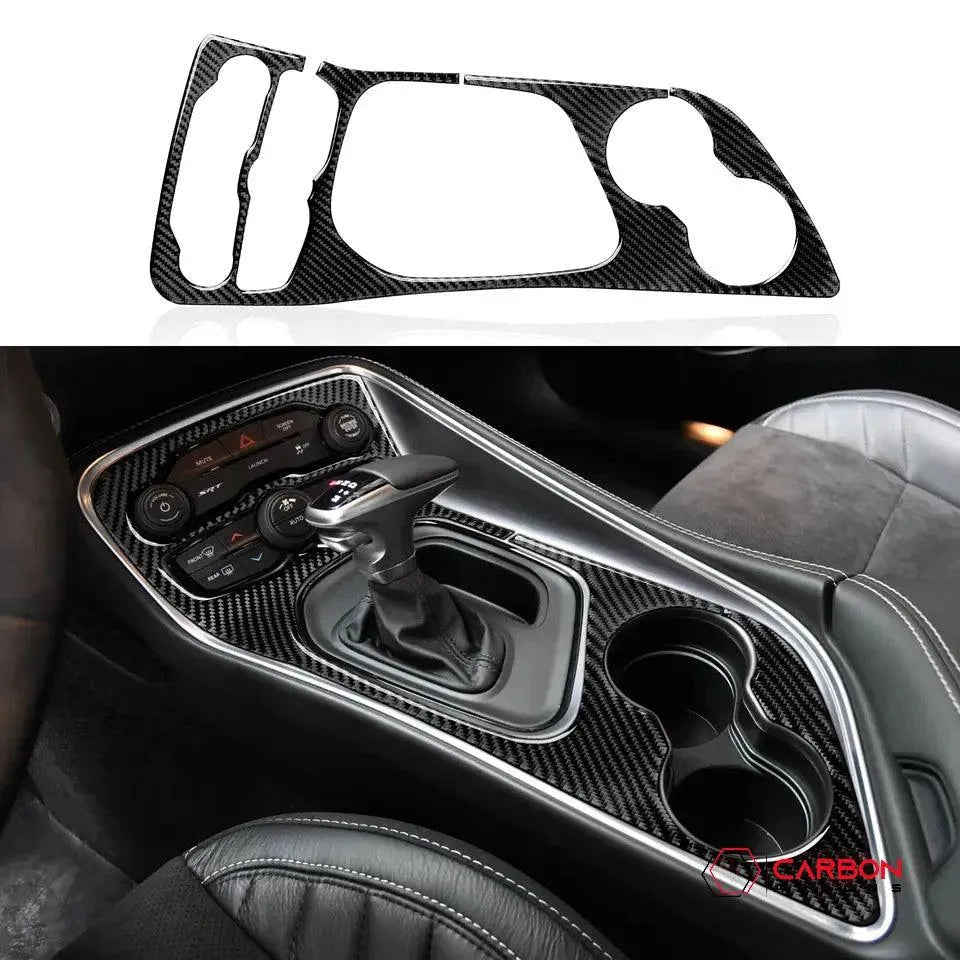 Real carbon fiber center console cover for 2015-2023 Dodge Challenger - carbonaddons Carbon Fiber Parts, Accessories, Upgrades, Mods