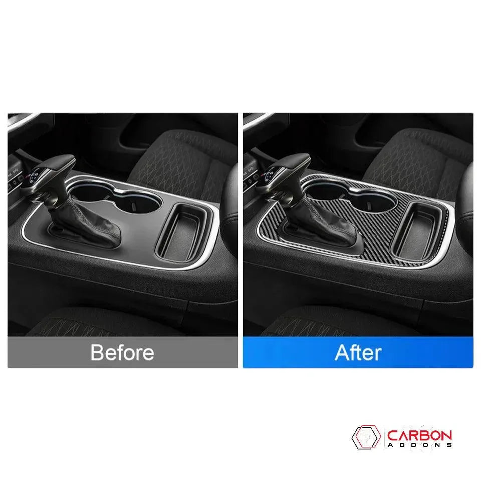 Real Carbon Fiber Center Console Panel Overlay for 2011-2020 Dodge Durango - carbonaddons Carbon Fiber Parts, Accessories, Upgrades, Mods