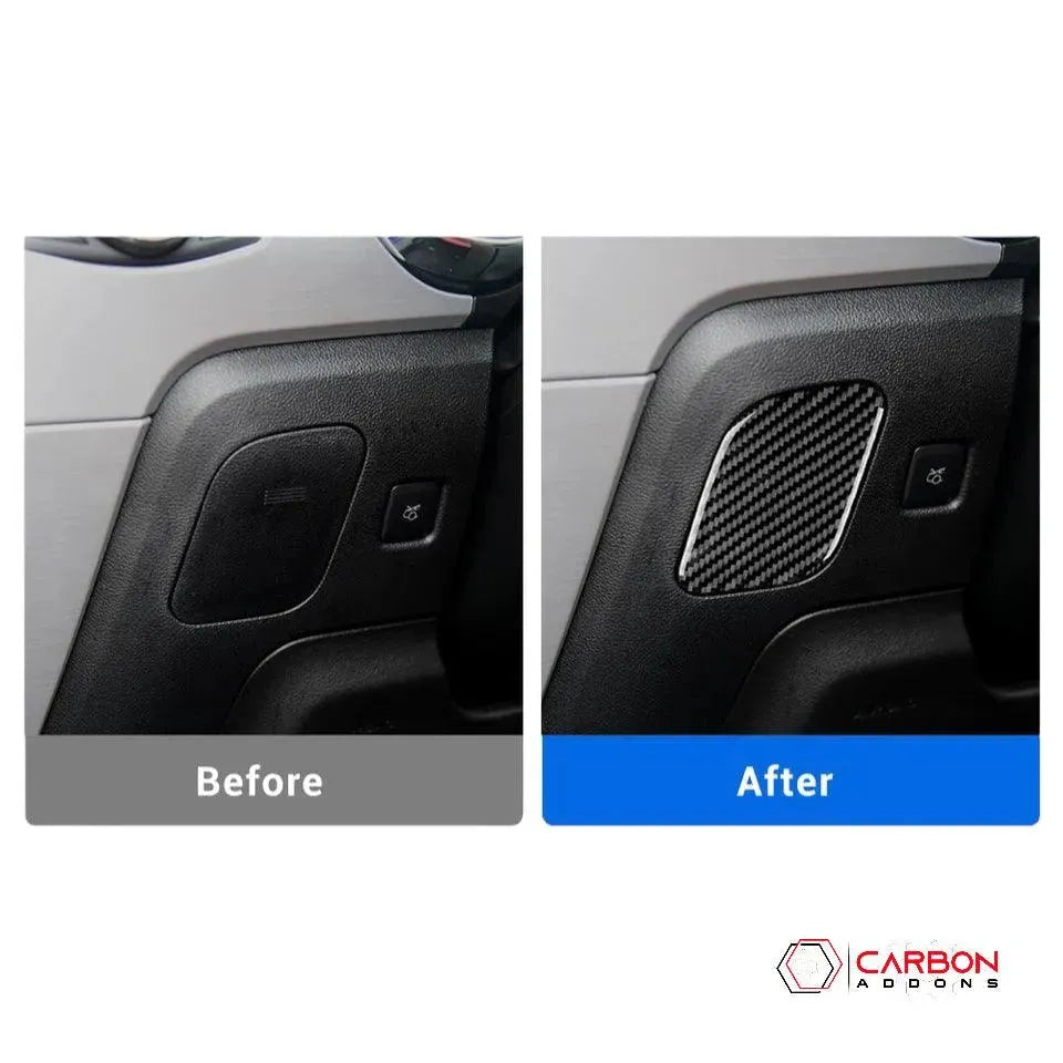 Real Carbon Fiber Driver Side Dash Trim Overlay for Ford Mustang 2015-2023 - carbonaddons Carbon Fiber Parts, Accessories, Upgrades, Mods