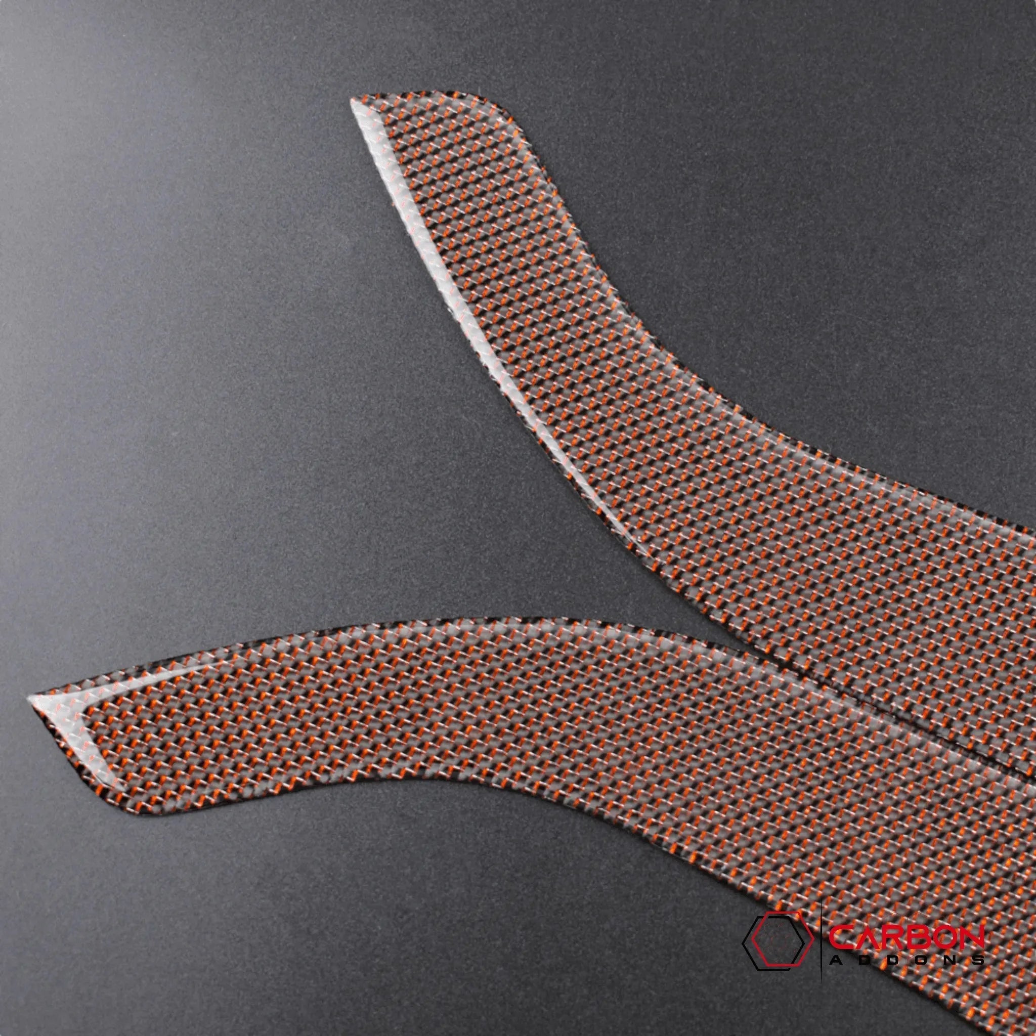 Reflective Carbon Fiber Front/Rear Door Panel Overlay for Ford Mustang 2015-2023 - carbonaddons Carbon Fiber Parts, Accessories, Upgrades, Mods