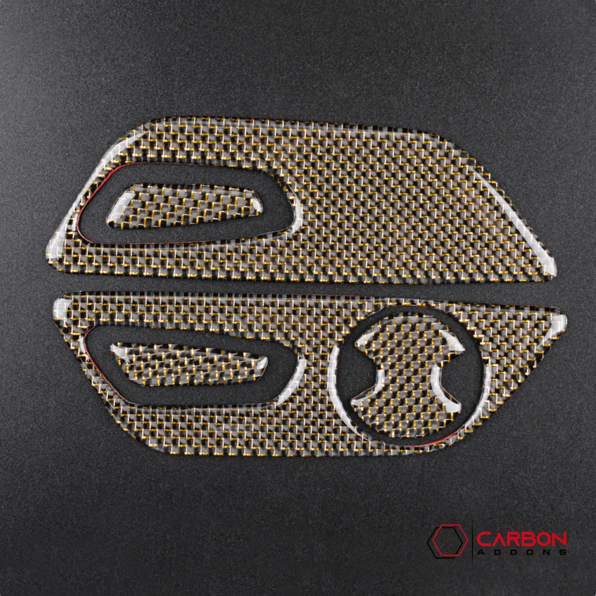 Reflective Carbon Fiber Seat Function Control Trim Overlay For Ford Mustang 2015-2023 - carbonaddons Carbon Fiber Parts, Accessories, Upgrades, Mods