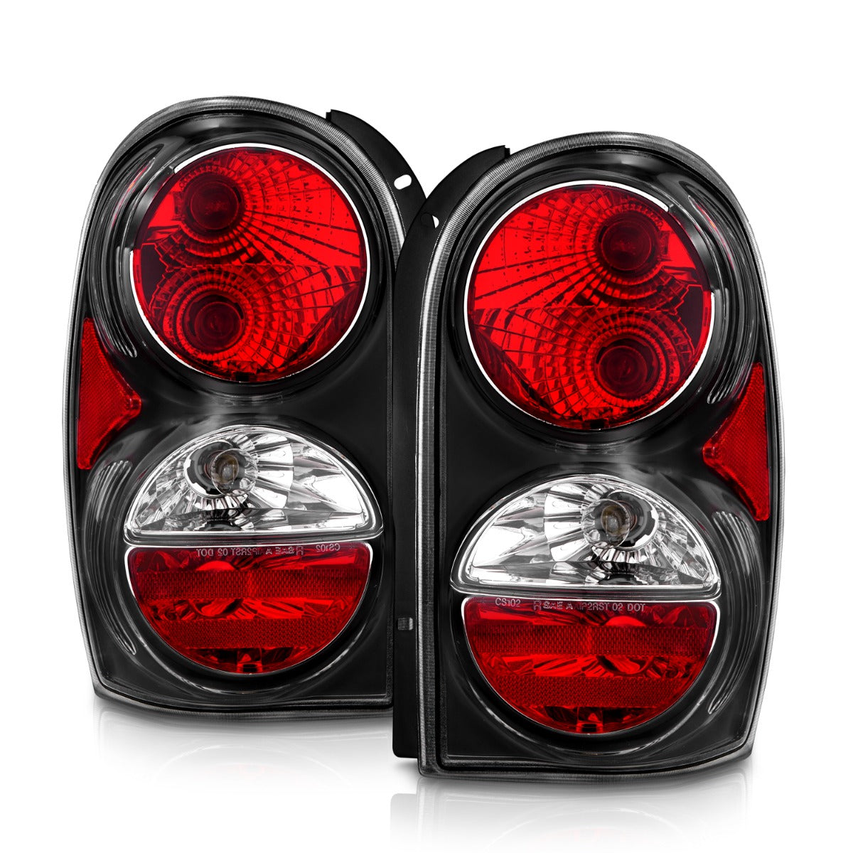 JEEP LIBERTY 02-07 TAIL LIGHTS BLACK