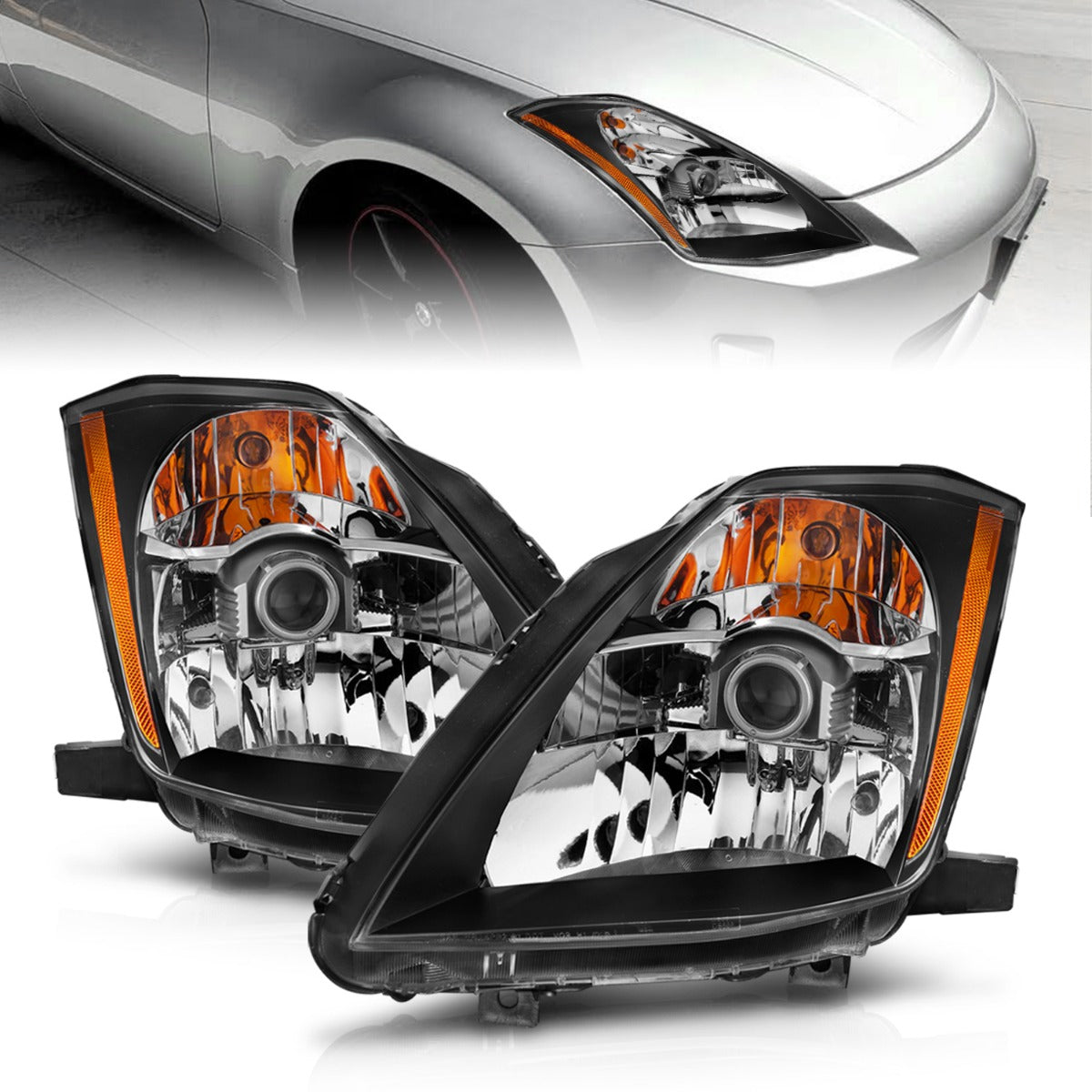 NISSAN 350Z 03-05 PROJECTOR HEADLIGHTS BLACK