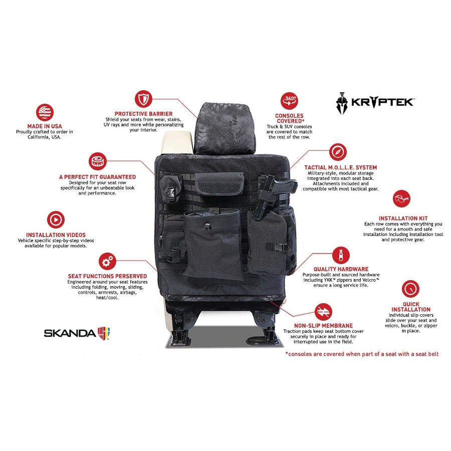 Custom Tactical Seat Cover Ballistic Camo Kryptek