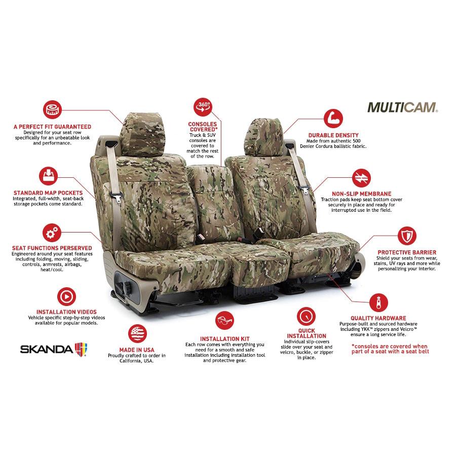 Custom Seat Cover Ballistic Camo Multi-Cam