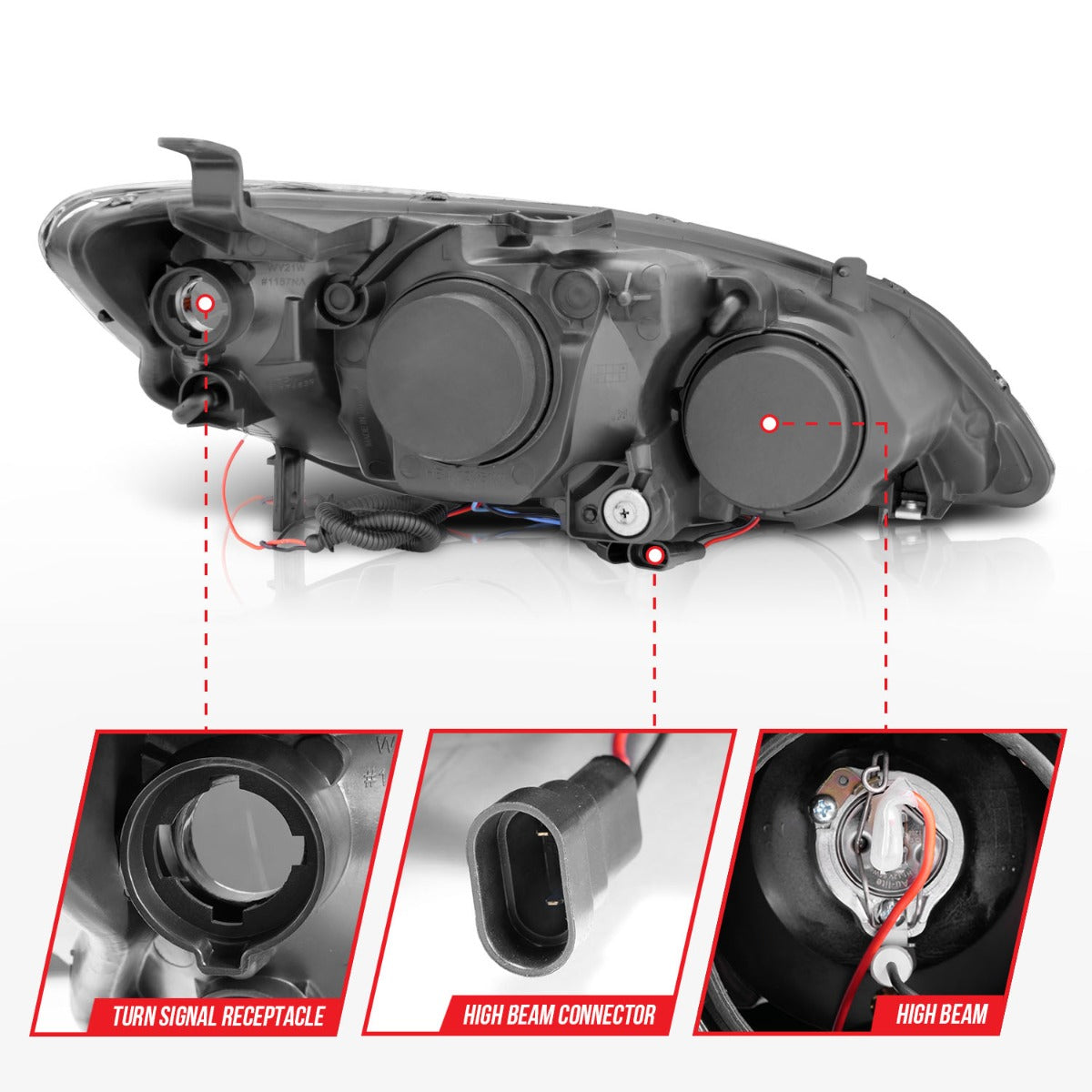 HONDA CIVIC 04-05 2DR/4DR PROJECTOR HEADLIGHTS BLACK W/ LED HALO