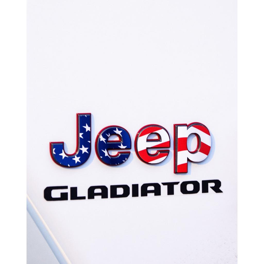 Waving American Flag Emblem Overlay Accessory for Jeep Gladiator - AdventureLifeDecals