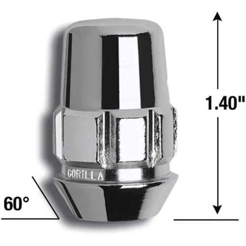 Gorilla Wheel Locks/Lug Nuts 12 x 1.5 - Chrome-SR1 Performance