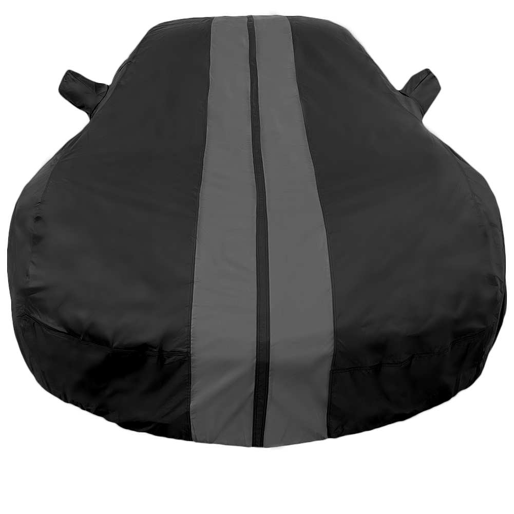 C7 Corvette Ultraguard Plus Car Cover - 300D Indoor/Outdoor Protection - Black with Gray Stripes-SR1 Performance