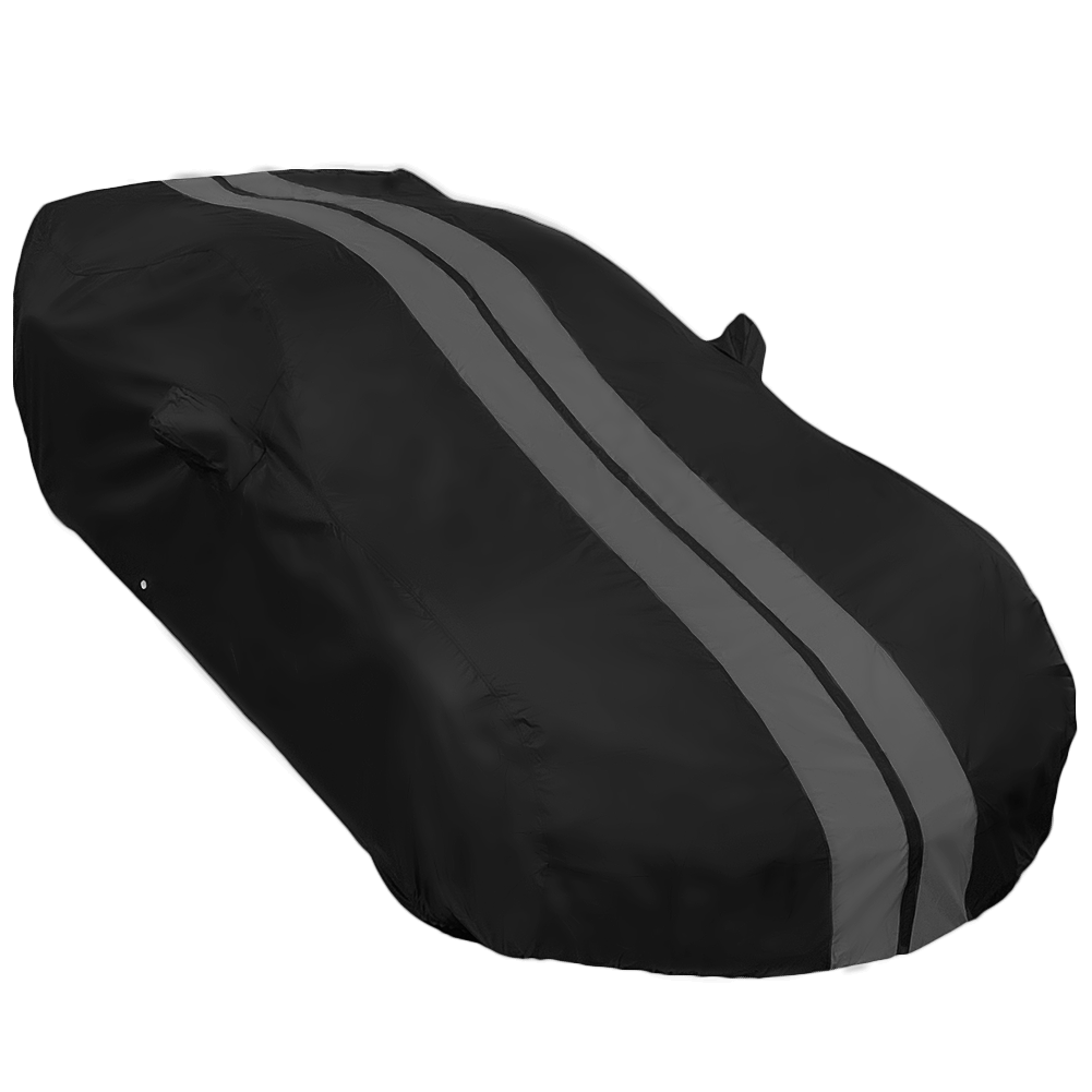 C7 Corvette Ultraguard Plus Car Cover - 300D Indoor/Outdoor Protection - Black with Gray Stripes-SR1 Performance