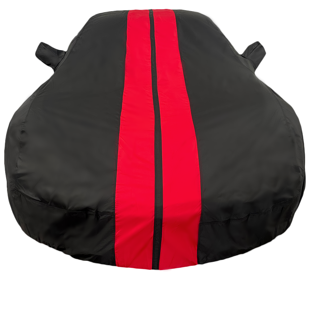 C7 Corvette Ultraguard Plus Car Cover - 300D Indoor/Outdoor Protection - Black with Red Stripes-SR1 Performance