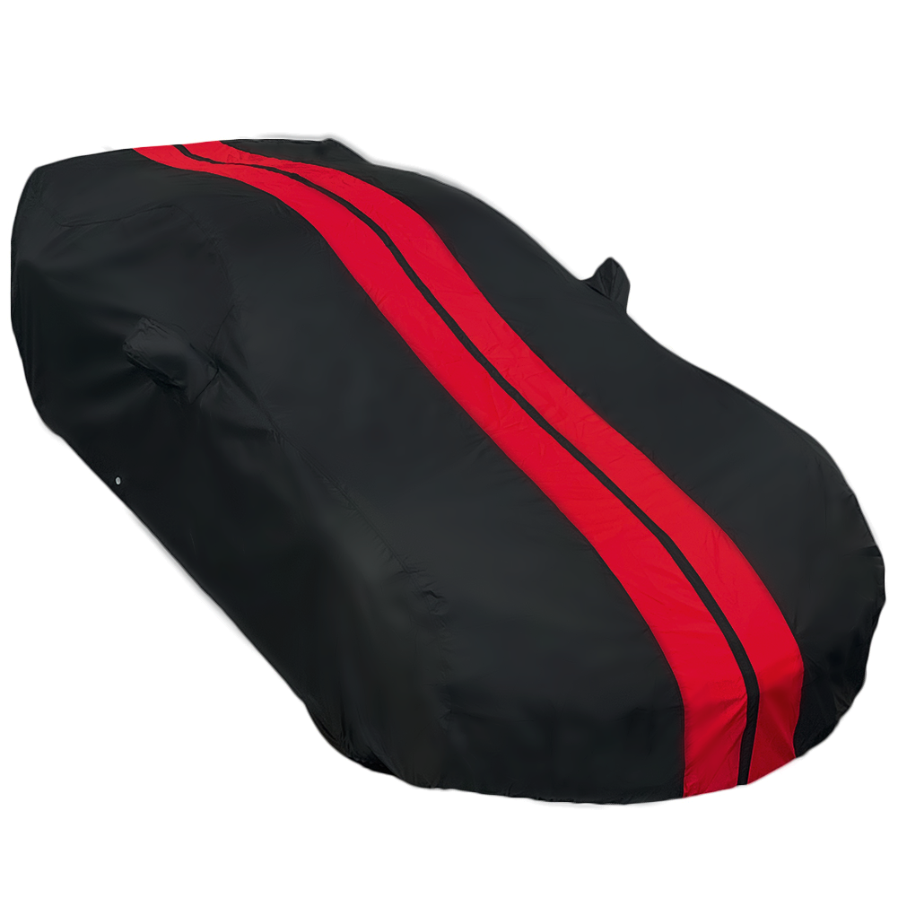 C7 Corvette Ultraguard Plus Car Cover - 300D Indoor/Outdoor Protection - Black with Red Stripes-SR1 Performance