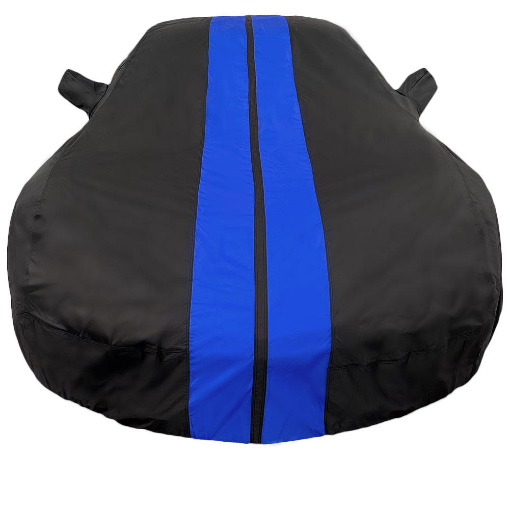 C7 Corvette Ultraguard Plus Car Cover - 300D Indoor/Outdoor Protection - Black with Blue Stripes-SR1 Performance