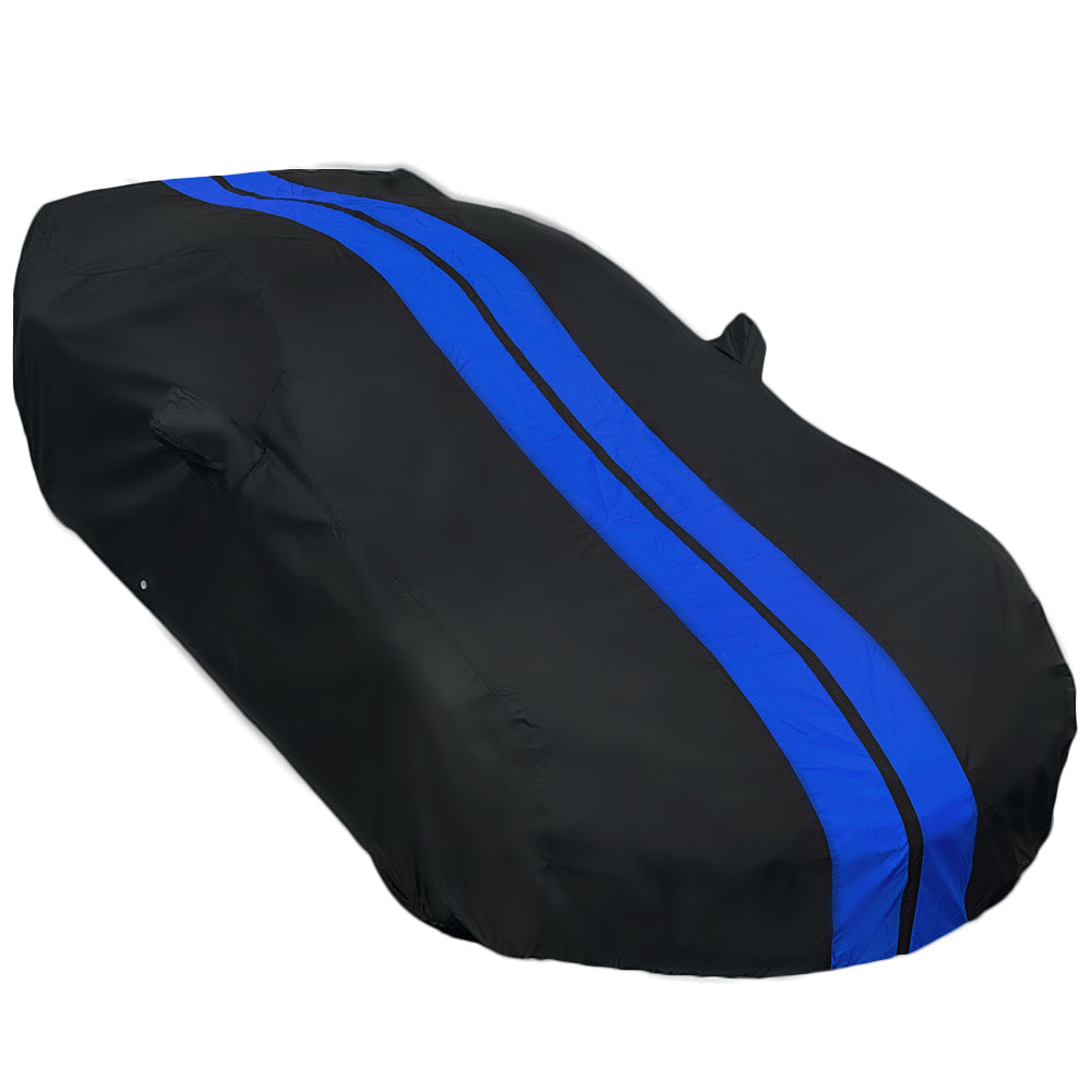 C7 Corvette Ultraguard Plus Car Cover - 300D Indoor/Outdoor Protection - Black with Blue Stripes-SR1 Performance
