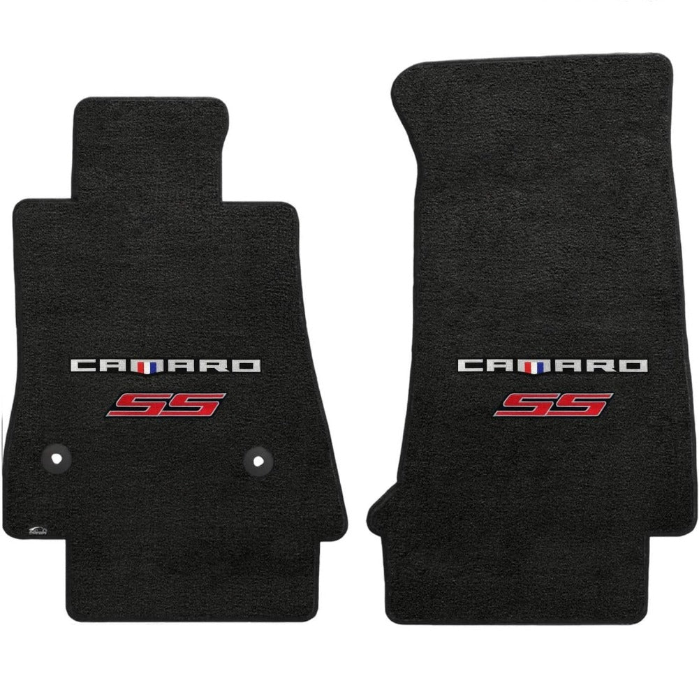 2016-2024 Camaro Lloyd Floor Mats Velourtex - Ebony with 6th Gen Camaro & Red SS-SR1 Performance