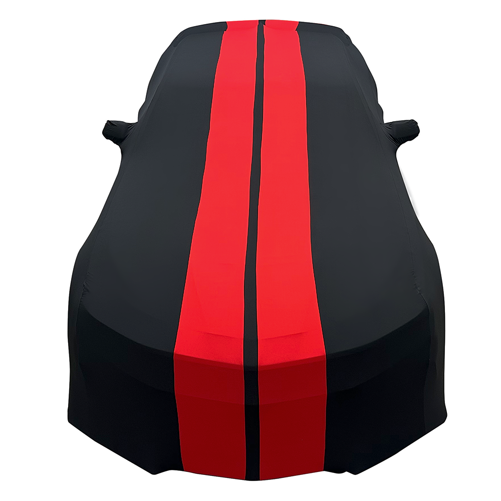 2010-2024 Camaro Ultraguard Stretch Satin Indoor Car Cover : Sport Series - Black with Red Stripes-SR1 Performance