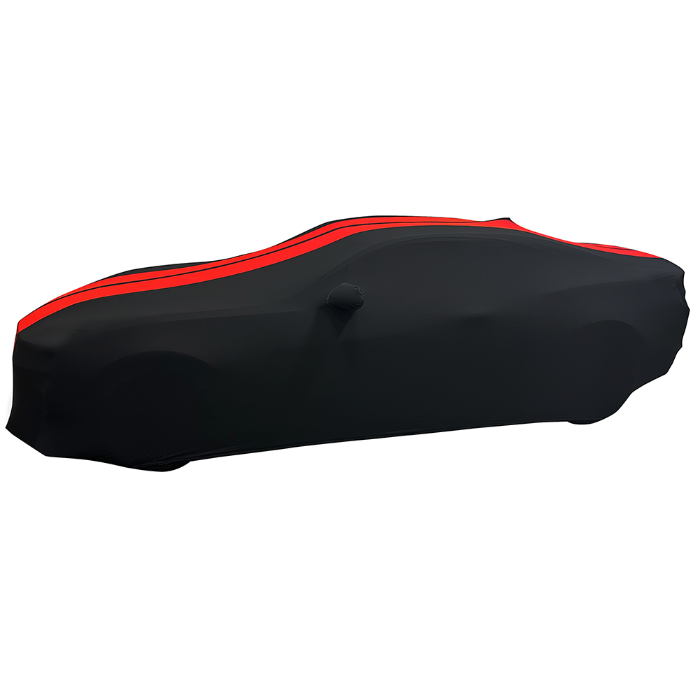 2010-2024 Camaro Ultraguard Stretch Satin Indoor Car Cover : Sport Series - Black with Red Stripes-SR1 Performance