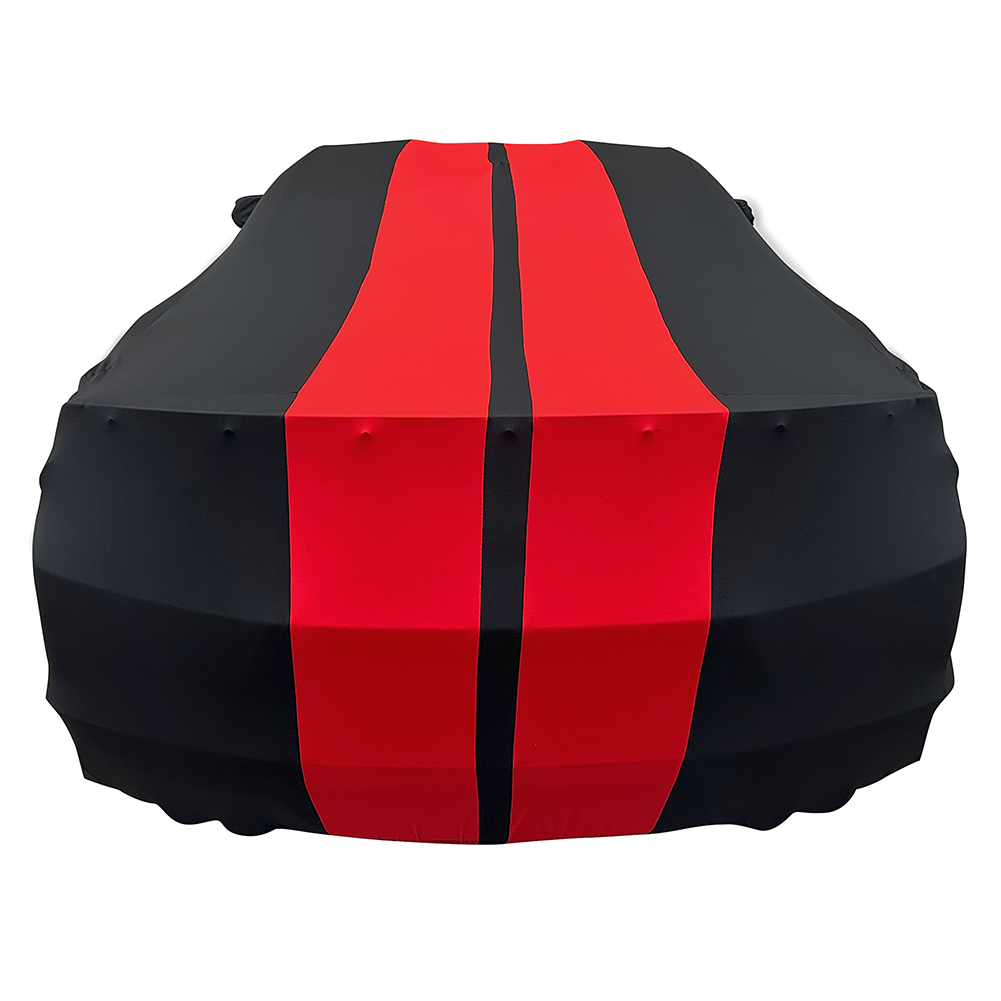 2010-2024 Camaro Ultraguard Stretch Satin Indoor Car Cover : Sport Series - Black with Red Stripes-SR1 Performance