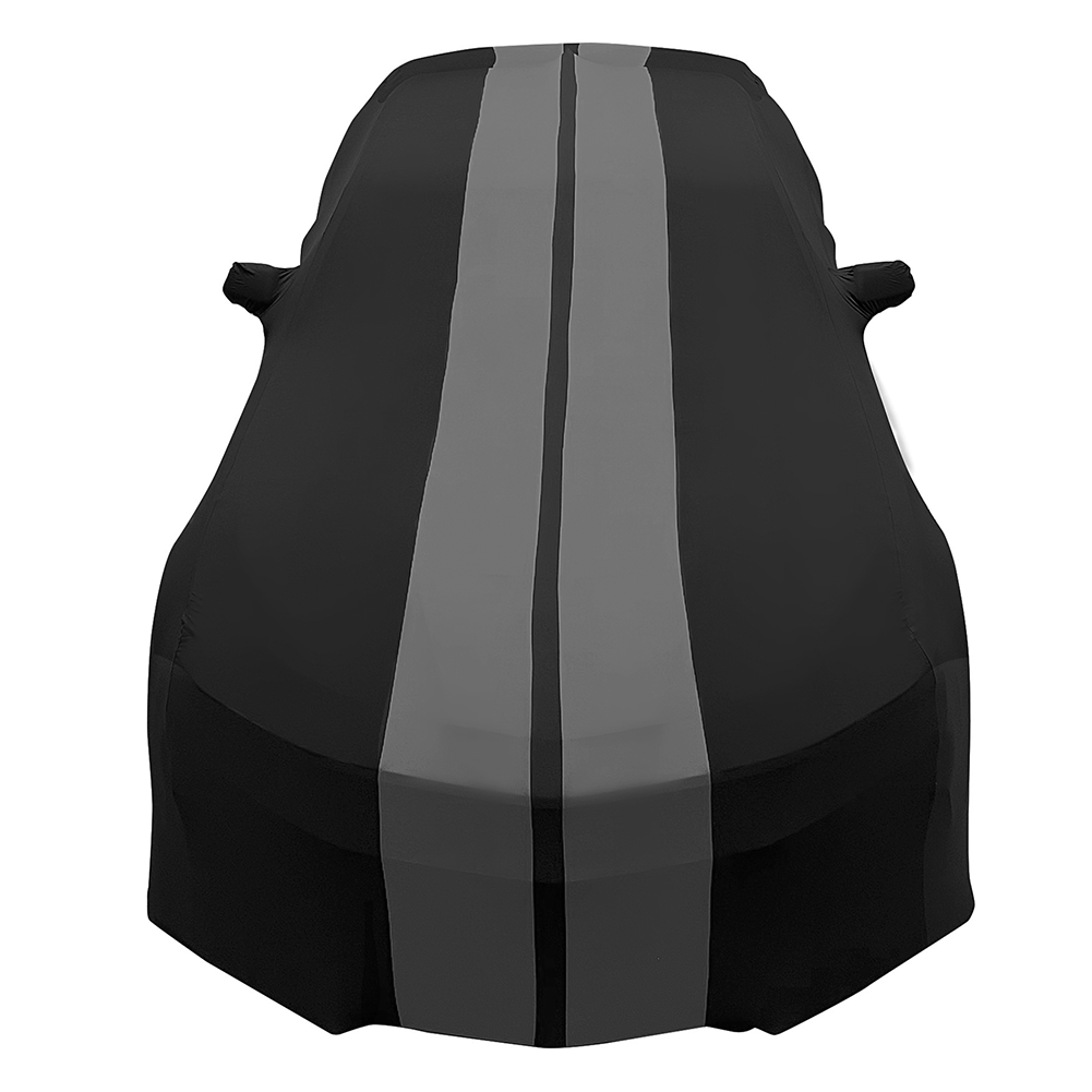 2010-2024 Camaro Ultraguard Stretch Satin Indoor Car Cover : Sport Series - Black with Gray Stripes-SR1 Performance