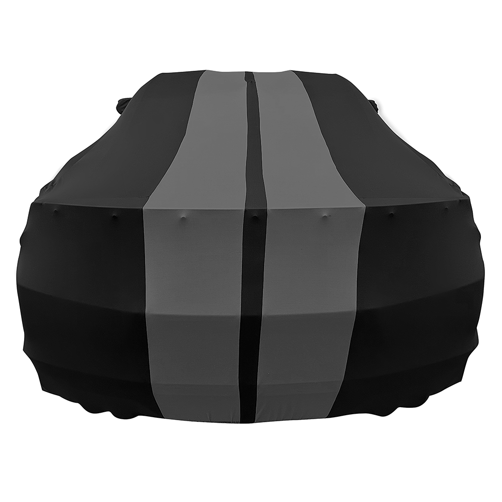 2010-2024 Camaro Ultraguard Stretch Satin Indoor Car Cover : Sport Series - Black with Gray Stripes-SR1 Performance