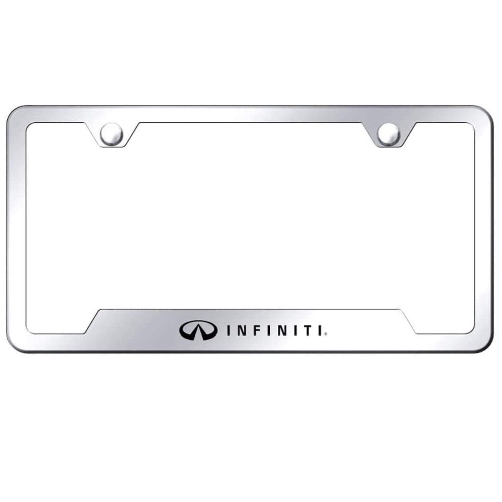 Infiniti Stainless Steel License Plate Frame - Chrome with Black-SR1 Performance