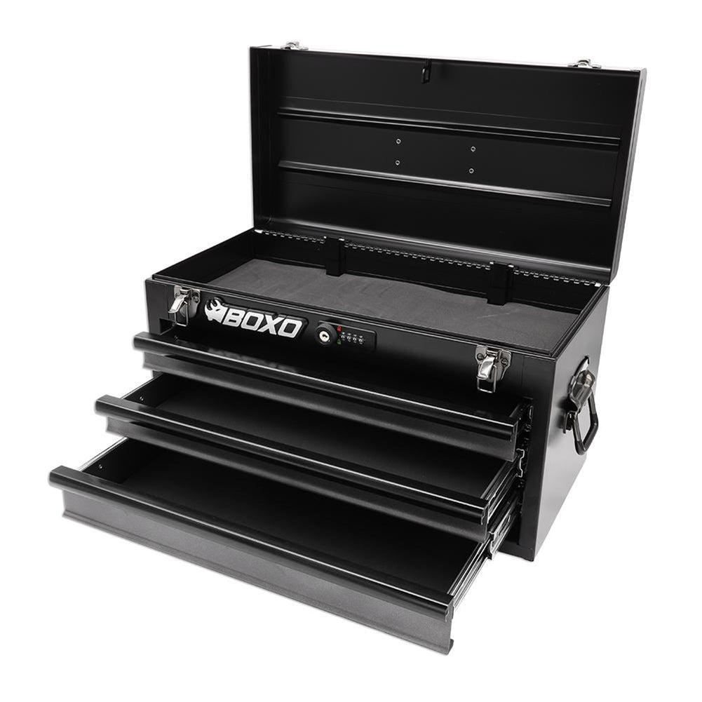 Boxo USA Hand Carry 3-Drawer Heavy Duty Toolbox with Lock-SR1 Performance