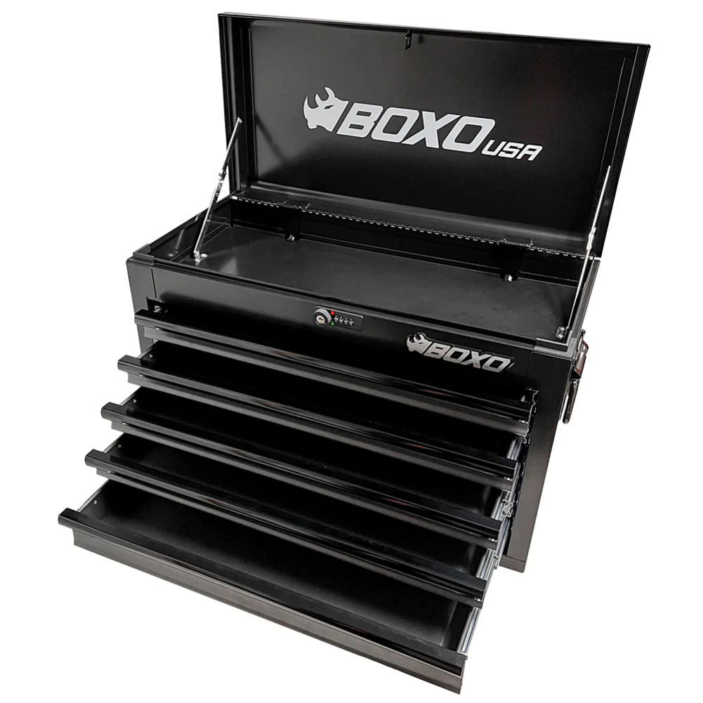Boxo USA Hand Carry Tool Box 5-Drawer 26" Heavy Duty Steel Toolbox with Lock System-SR1 Performance