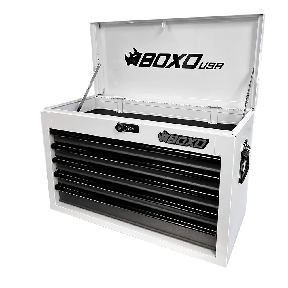 Boxo USA Hand Carry Tool Box 5-Drawer 26" Heavy Duty Steel Toolbox with Lock System-SR1 Performance