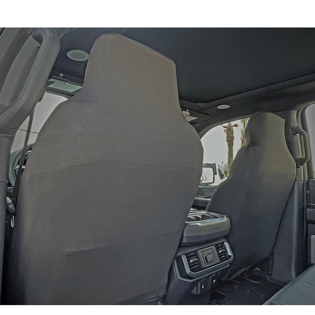 Ford Raptor, F150 & F250 Seat Covers - Stretch Satin - Black-SR1 Performance