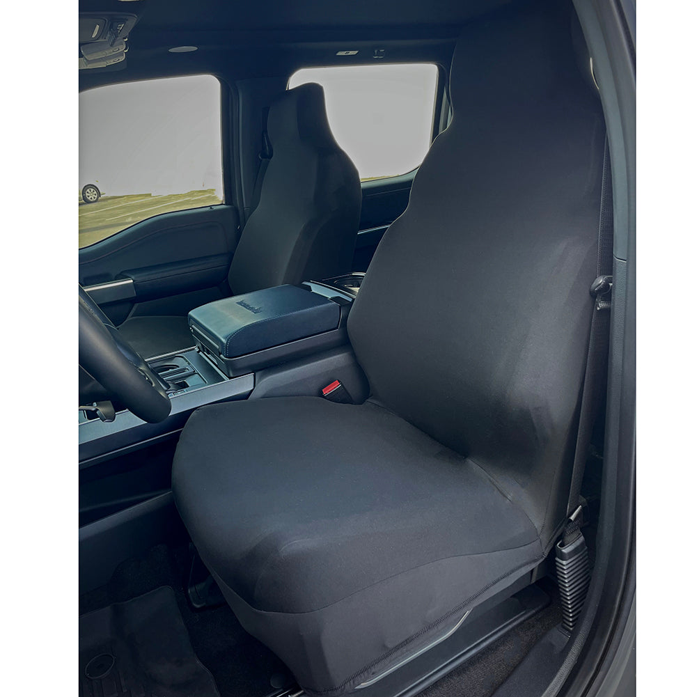 Ford Raptor, F150 & F250 Seat Covers - Stretch Satin - Black-SR1 Performance