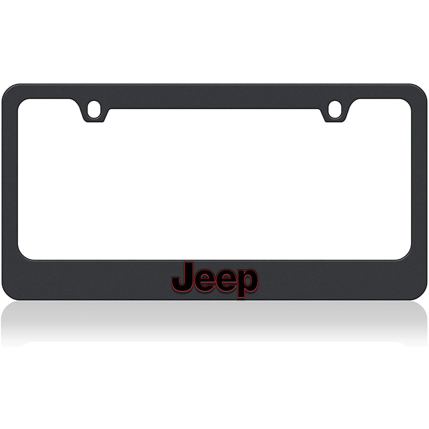 Jeep License Plate Frame Black with Red-SR1 Performance