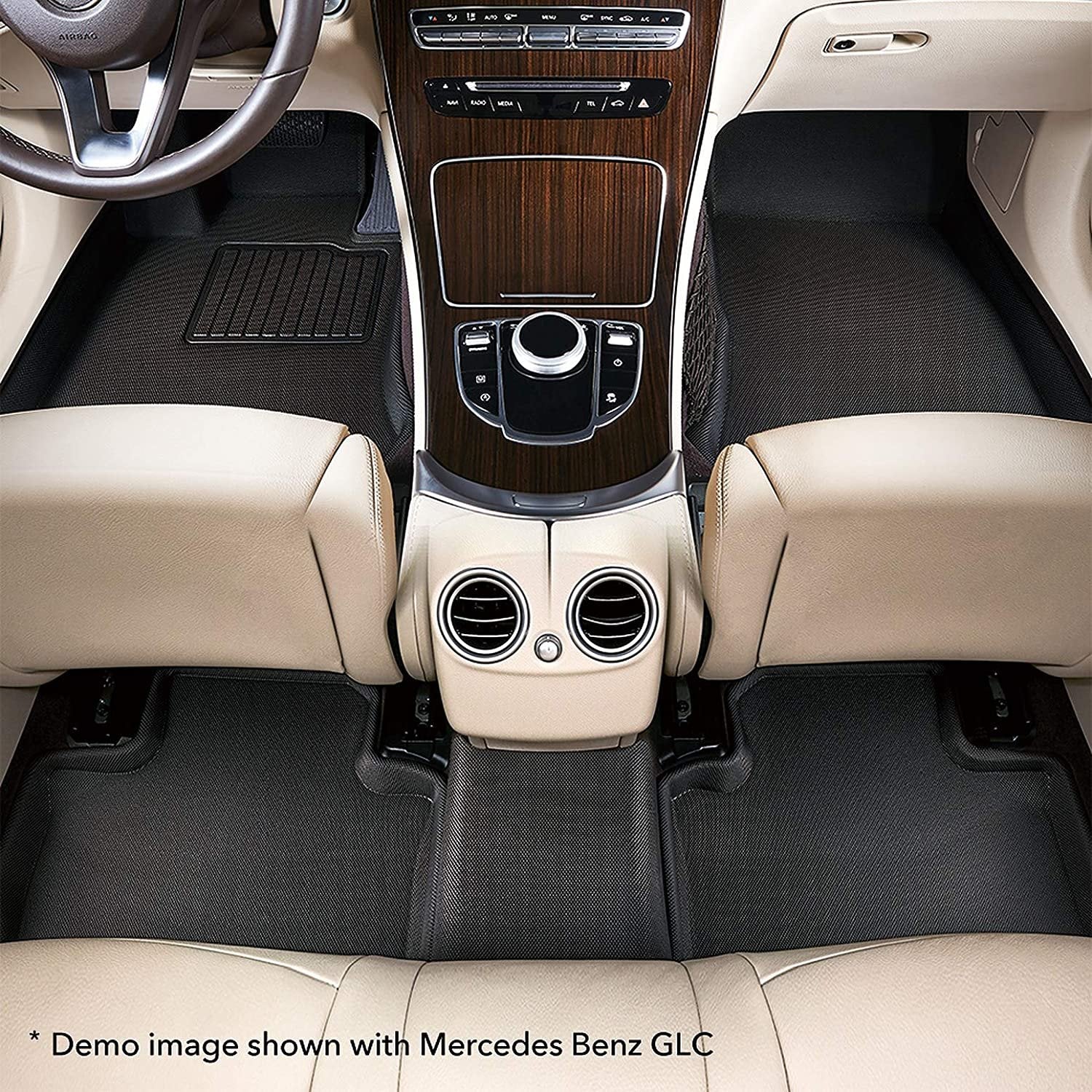 3D MAXpider Second Row Custom Fit All-Weather Floor Mat for Select Mercedes-Benz E-Class W212 Models-SR1 Performance