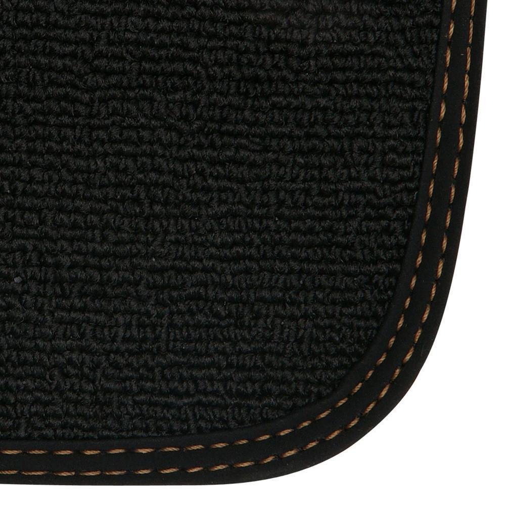 C7 Corvette Floor Mats - Black w/Stingray Logo and Tan Border Stitching-SR1 Performance