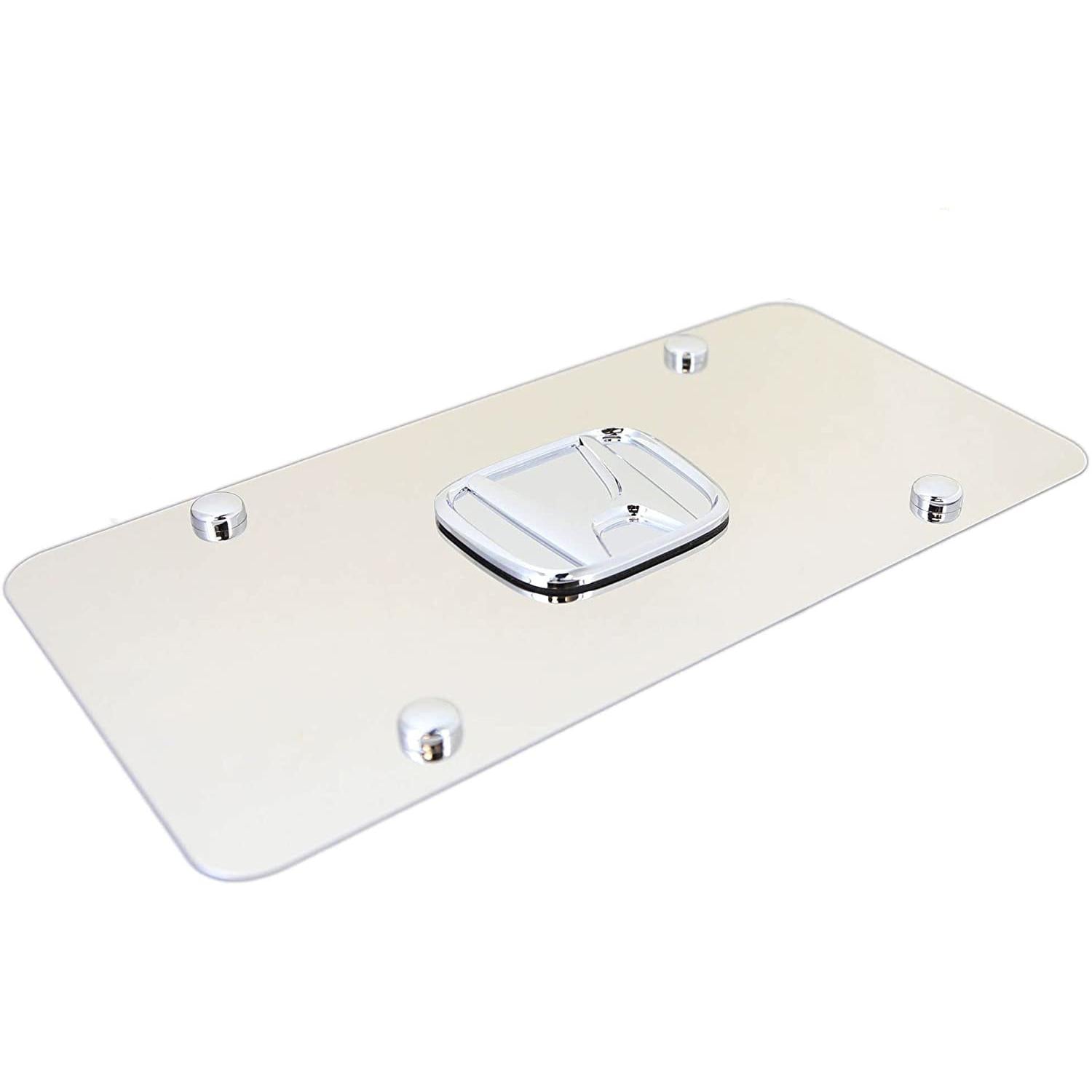 Honda Stainless Steel Chrome License Plate with 3D Chrome Logo-SR1 Performance