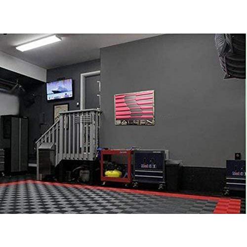 Saleen Logo Elite Stainless Steel Wall Hanging Sign - Red/Black : 23" x 31"-SR1 Performance