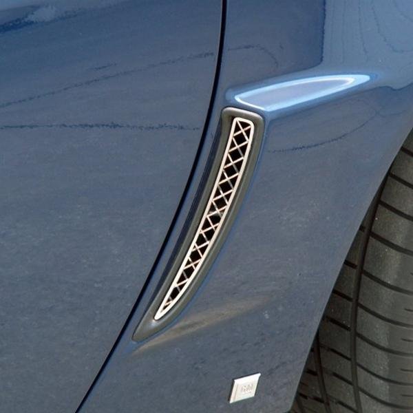 Corvette C6Z06/Grand Sport/ZR1 Laser Mesh Vent Grills Rr Side 2 Pc SS Pol-SR1 Performance