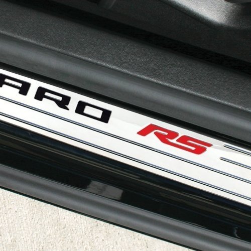 Camaro Door Sill Plates - Billet Aluminum : Chrome (Bowtie Logo)-SR1 Performance