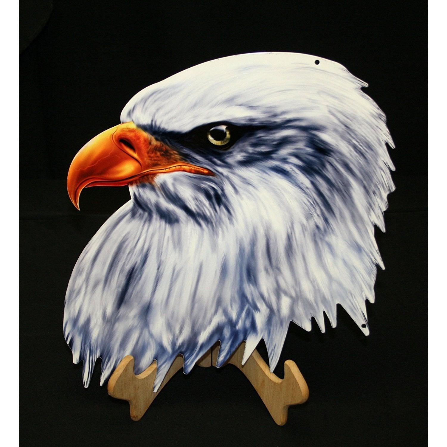 American Bald Eagle Head Cut Out Metal Wall Sign - 18" x 14"-SR1 Performance