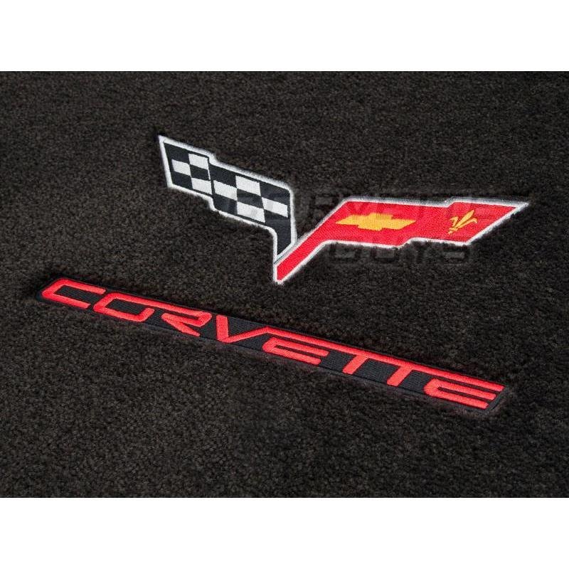 Lloyds Ultimat Floor Mats - Cashmere w/ Black, Red, or Silver Lettering (05-07 C6)-SR1 Performance