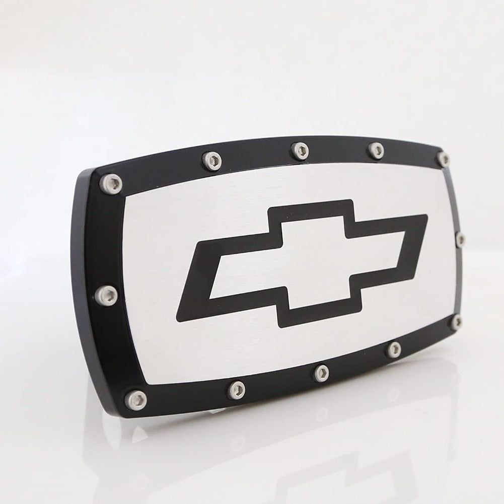 Chevrolet Bowtie Tow Hitch Cover - Billet Aluminum with Black Trim-SR1 Performance