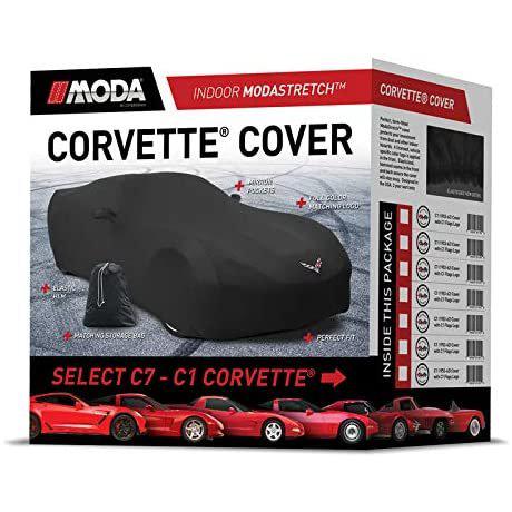 2005-2013 C6 Corvette MODA Stretch Indoor Car Cover - Black with C6 Logo-SR1 Performance