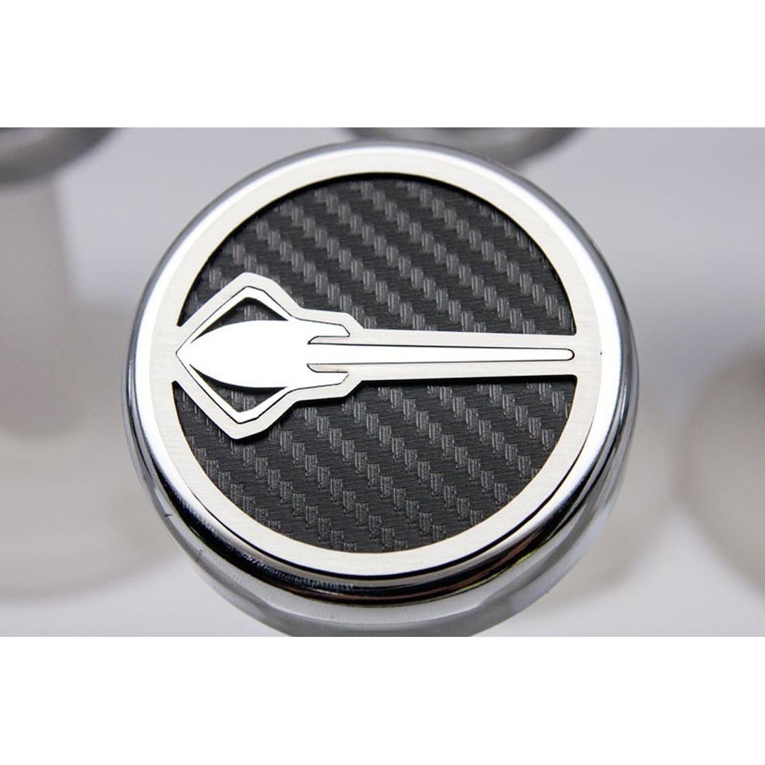 American Car Craft 053016-ORG Orange Carbon Fiber Fluid Cap Cover Set, 6 Piece (Stingray Emblem)-SR1 Performance
