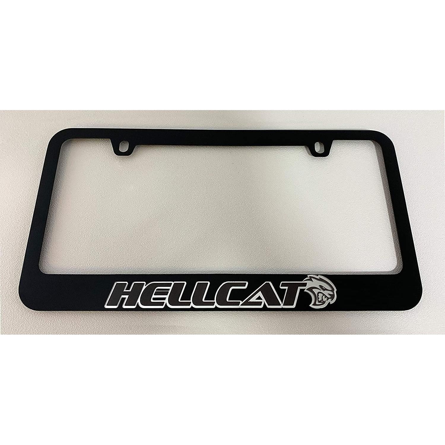 Hellcat License Plate Frame - Black with Mirrored Logo-SR1 Performance