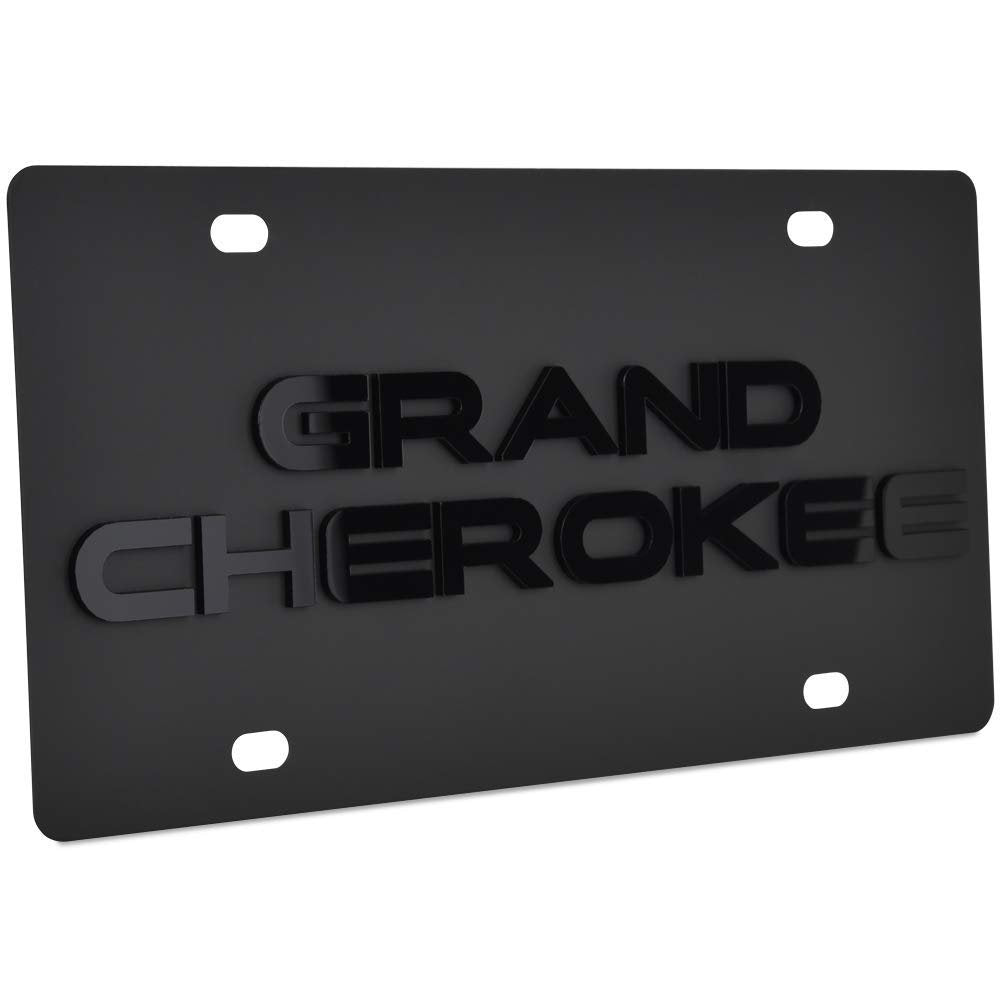 Jeep Grand Cherokee License Plate - Black Carbon Steel-SR1 Performance