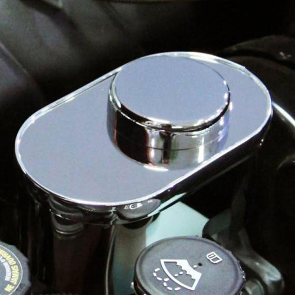 Corvette Brake Master Cylinder Cover with Chrome Cap Cover - Polished Stainless Steel : 2009-2013 C6, Z06, ZR1, Grand Sport-SR1 Performance