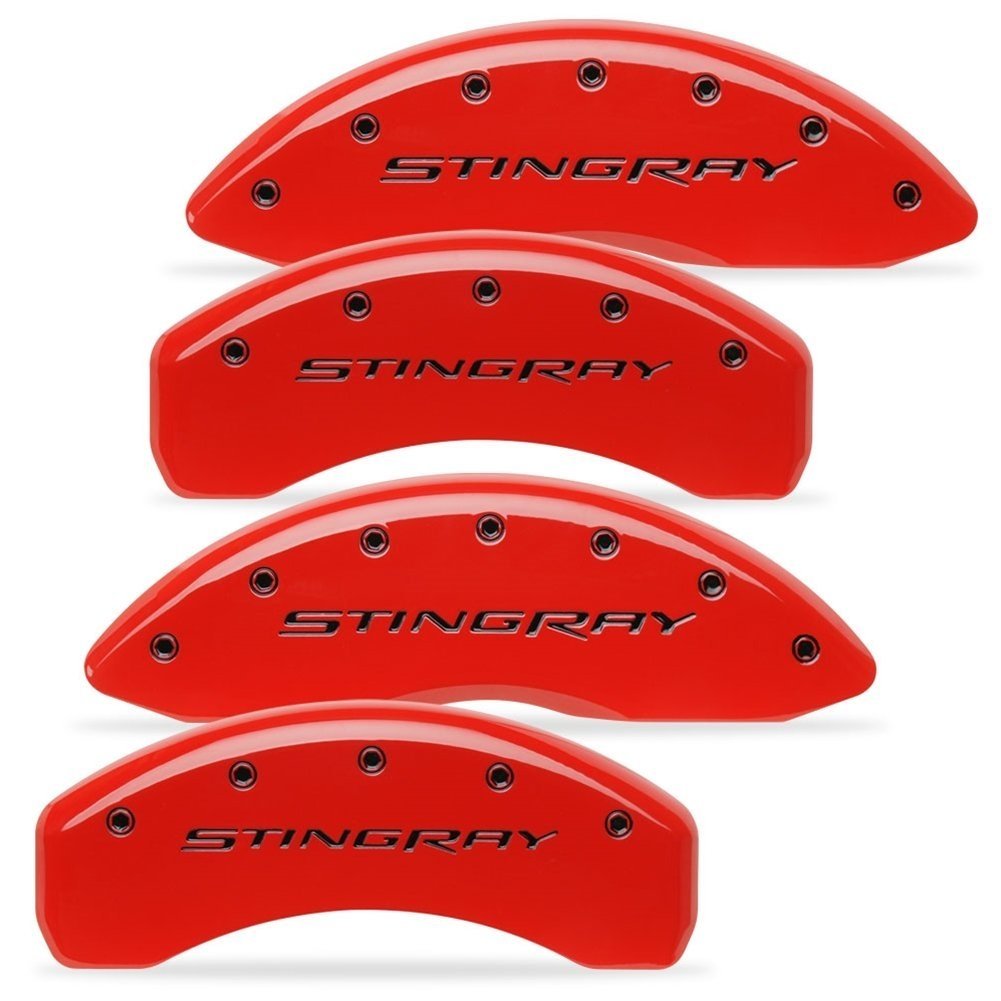 C7 Corvette Stingray Brake Caliper Cover Set with "STINGRAY" Script : Red-SR1 Performance