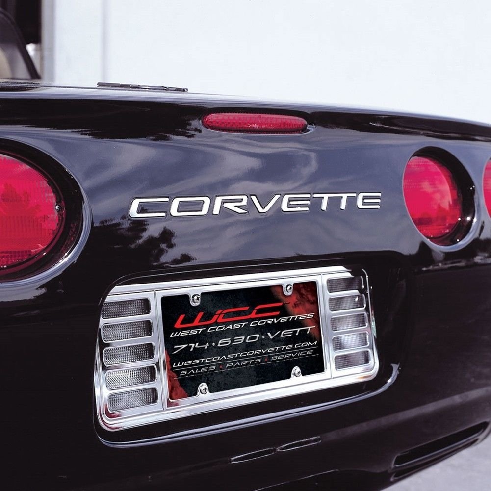 C5 Corvette License Plate Frame Billet Aluminum - Chrome-SR1 Performance